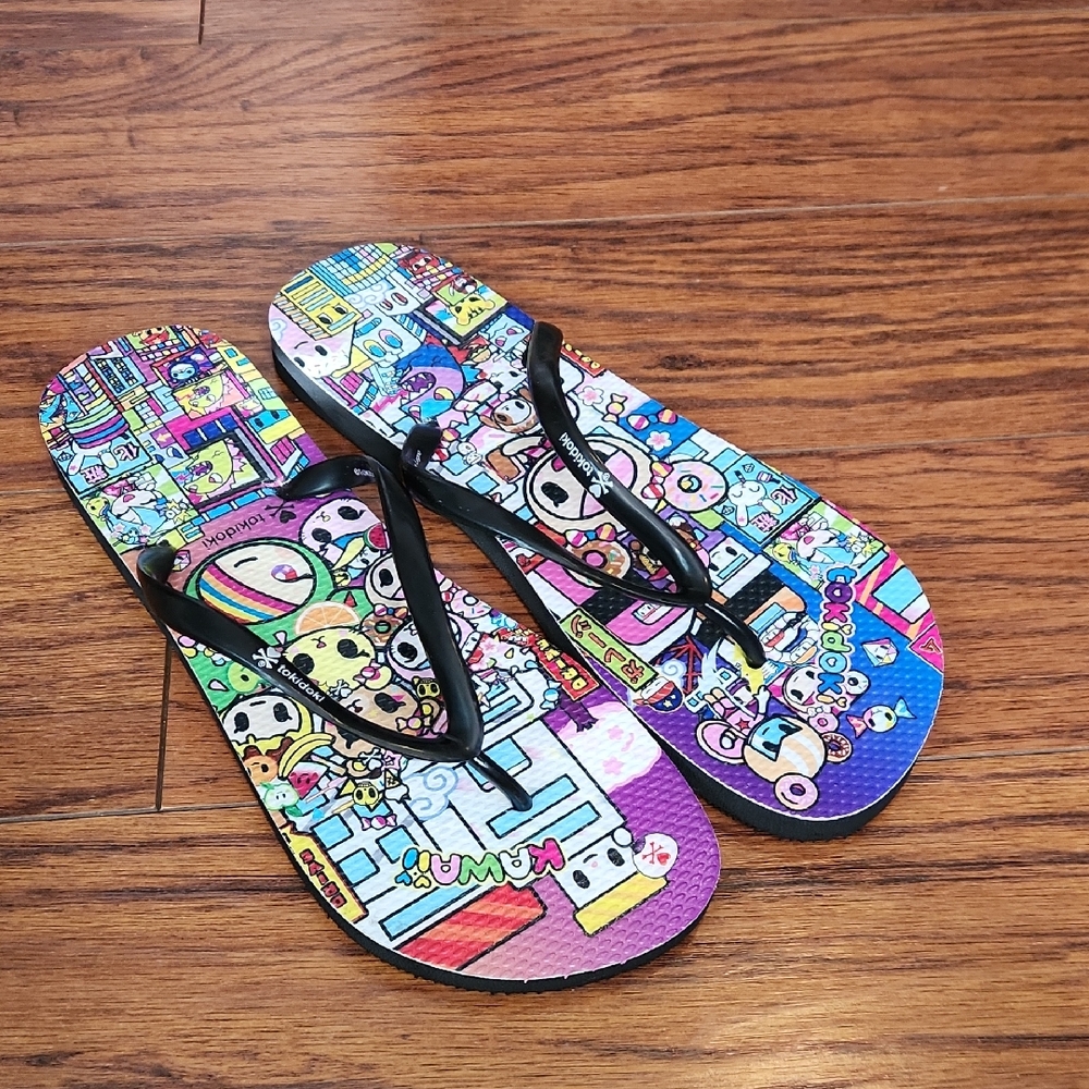 Tokidoki Womens Kawaii Flip Flop Sandals